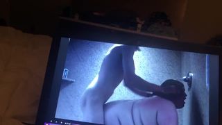 Slut gags on daddy’s cock and railed in the shower 